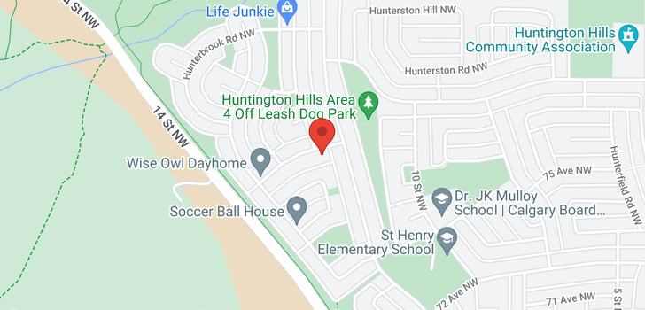 map of 1211 HUNTERQUAY HL NW